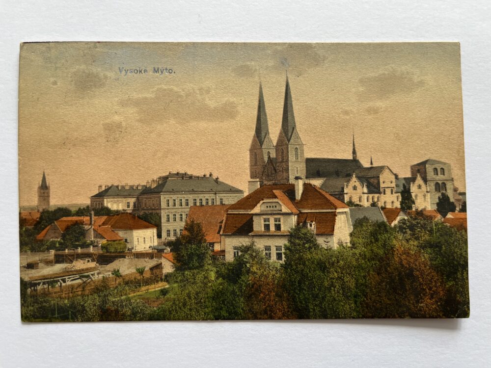 Pohlednice Vysoké Mýto kostel sv. Vavřince 1915, okr. Ústí n./Orlicí