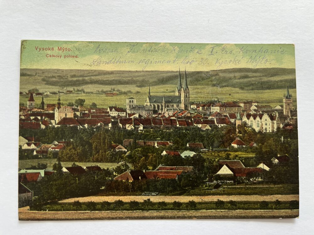 Pohlednice Vysoké Mýto - celkový pohled, okres Ústí nad Orlicí 1915