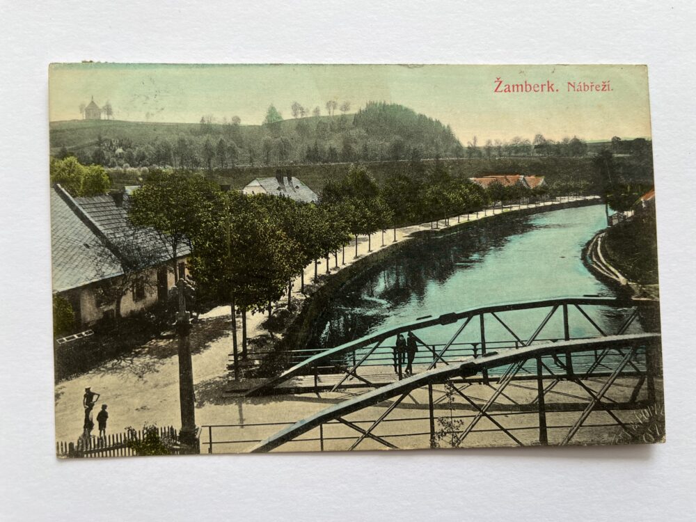 Pohlednice Žamberk - Nábřeží, okres Ústí nad Orlicí r. 1909