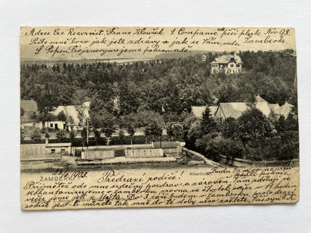 Pohlednice Žamberk  Albertinum, léčebný ústav  okr. Ústí n./Orl. 1903