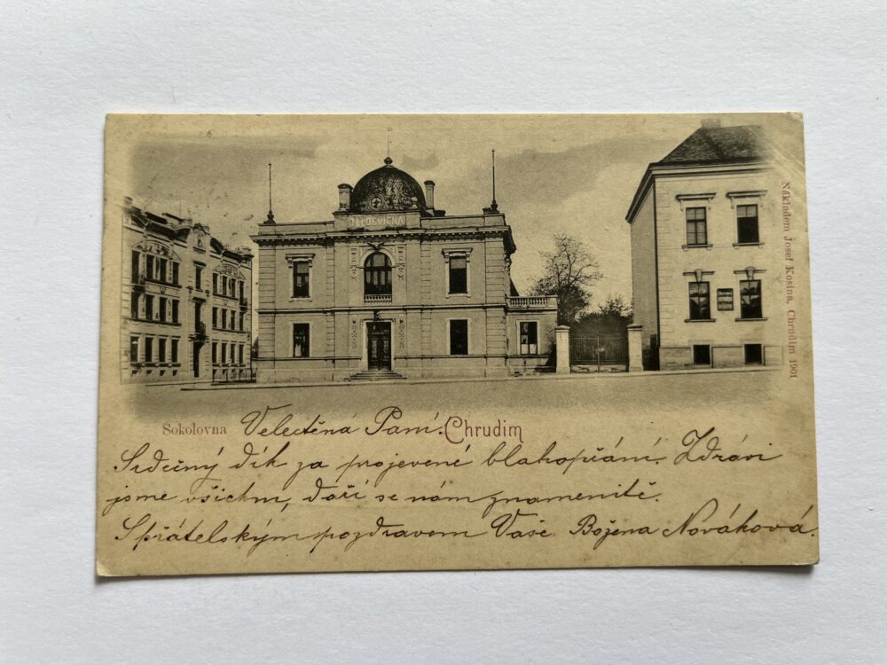 Pohlednice místopis Chrudim Tělocvična - Sokolovna, r.1901