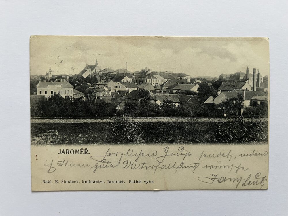 Pohlednice místopis Jaroměř, celkový pohled okres Náchod, r.1905