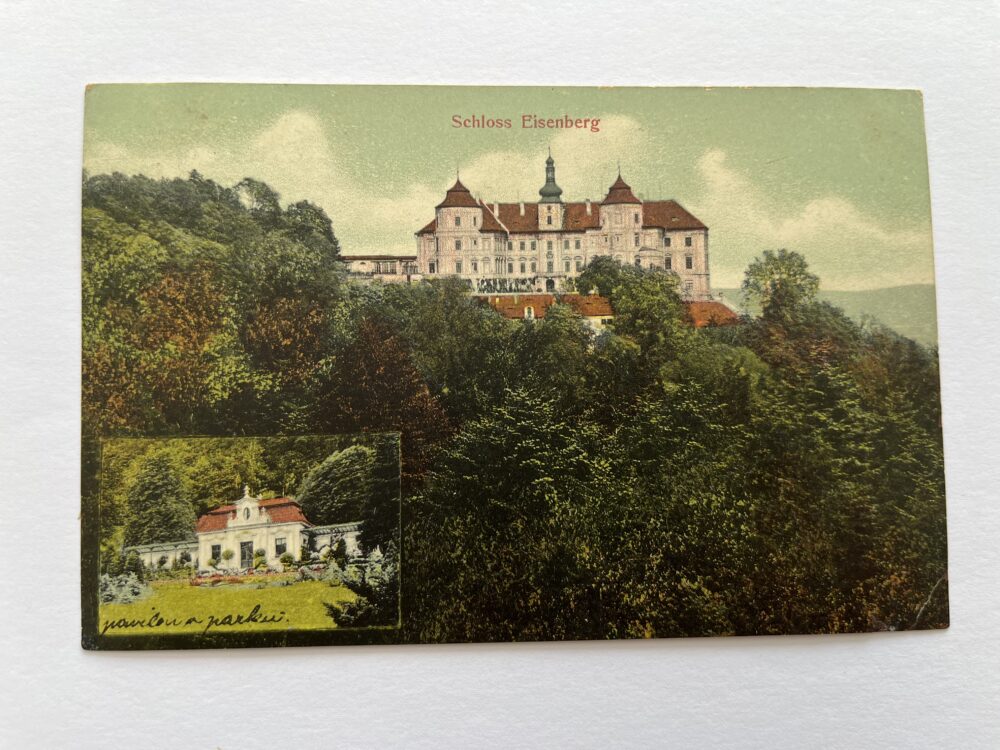 Pohlednice Státní zámek Jezeří - pavilon v parku, okres Most r.1911