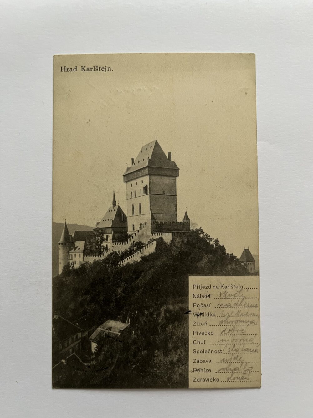 Pohlednice místopis Hrad Karlštejn, okres Beroun, razítko r.1932