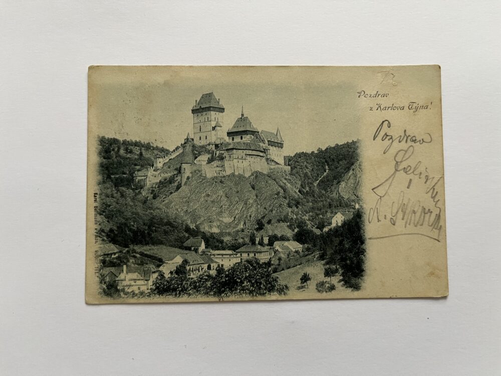 Pohlednice Pozdrav z Karlova Týna - Hrad okres Beroun r.1900