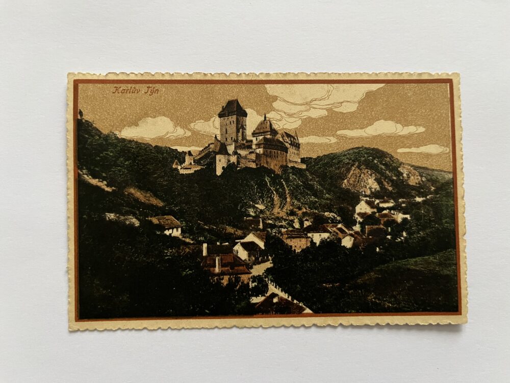 Pohlednice místopis Karlův Týn - Hrad, okres Beroun Rakousko-Uhersko