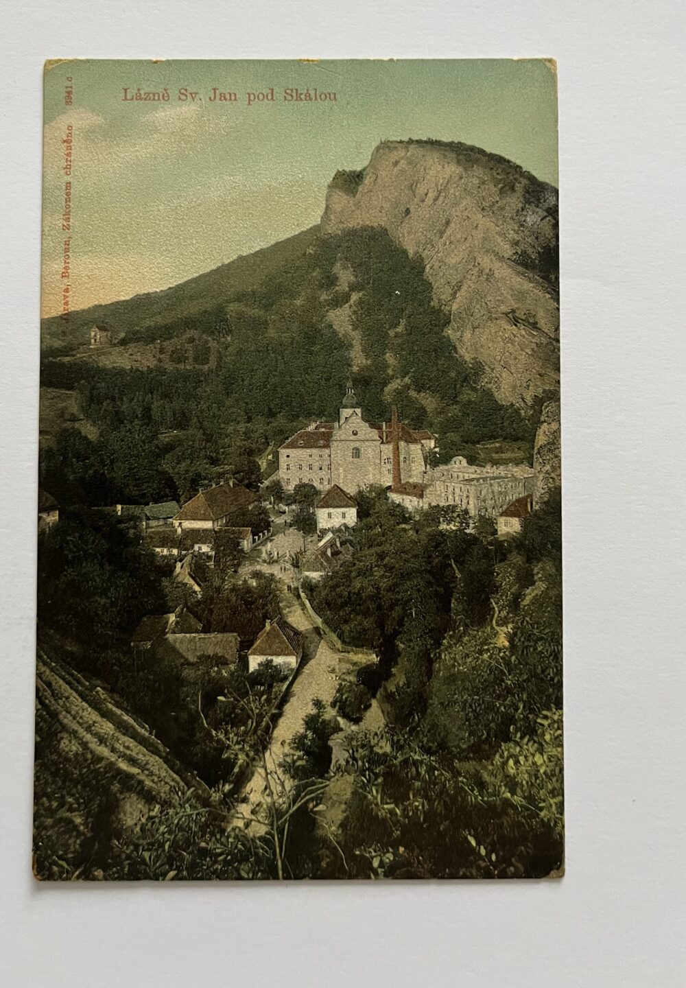 Pohlednice Lázně Svatý Jan pod Skalou, razítko okres Beroun RU