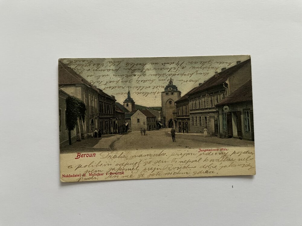 Pohlednice místopis Beroun - Jungmannova třída, r.1903