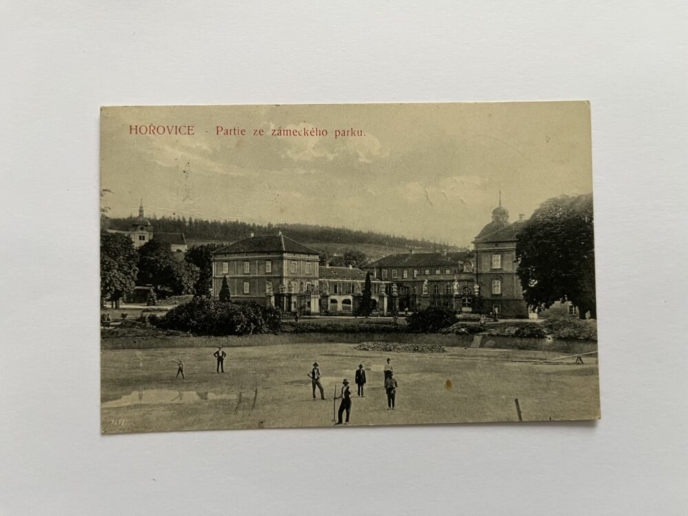 Pohlednice Hořovice - Partie ze zámeckého parku, okres Beroun r.1908