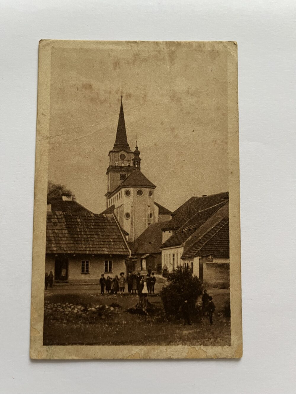 Pohlednice místopis Rokycany - Na Pátku kostel Panny Marie Sněžné 1942