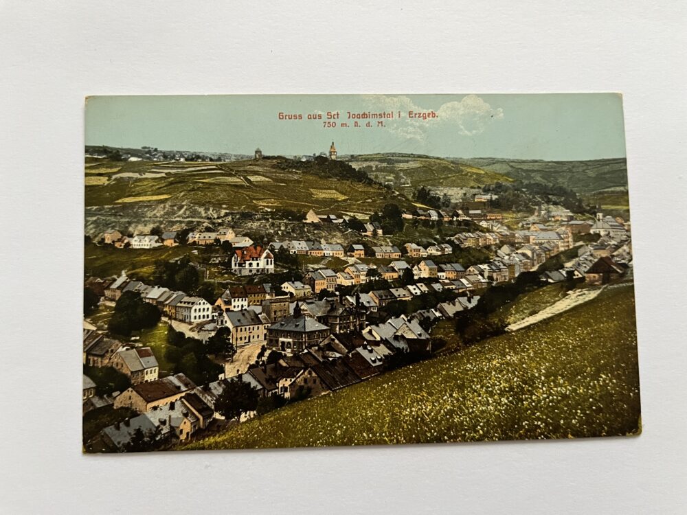 Pohlednice Jáchymov - Krušné Hory, celkový pohled okres Karlovy Vary