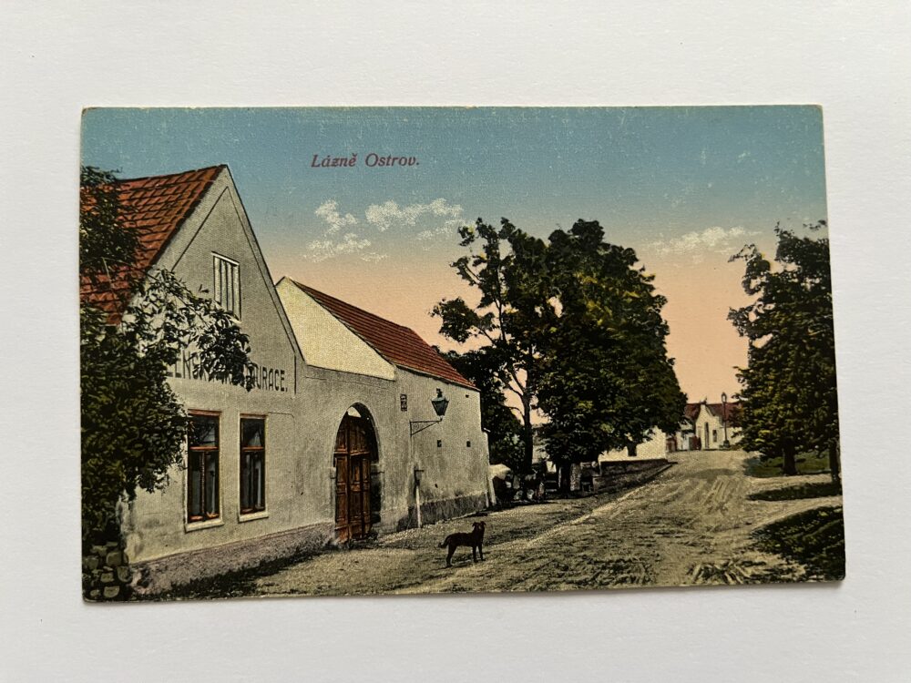 Pohlednice místopis Lázně Ostrov, okres Karlovy Vary 1.pol.20.stol.