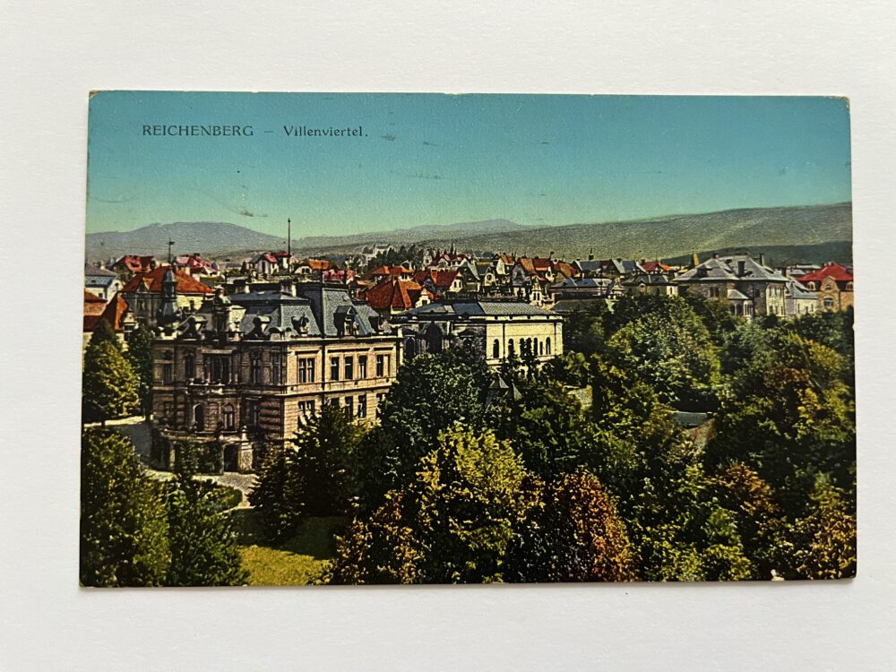 Pohlednice místopis Liberec - Vilová čtvrť, r.1917