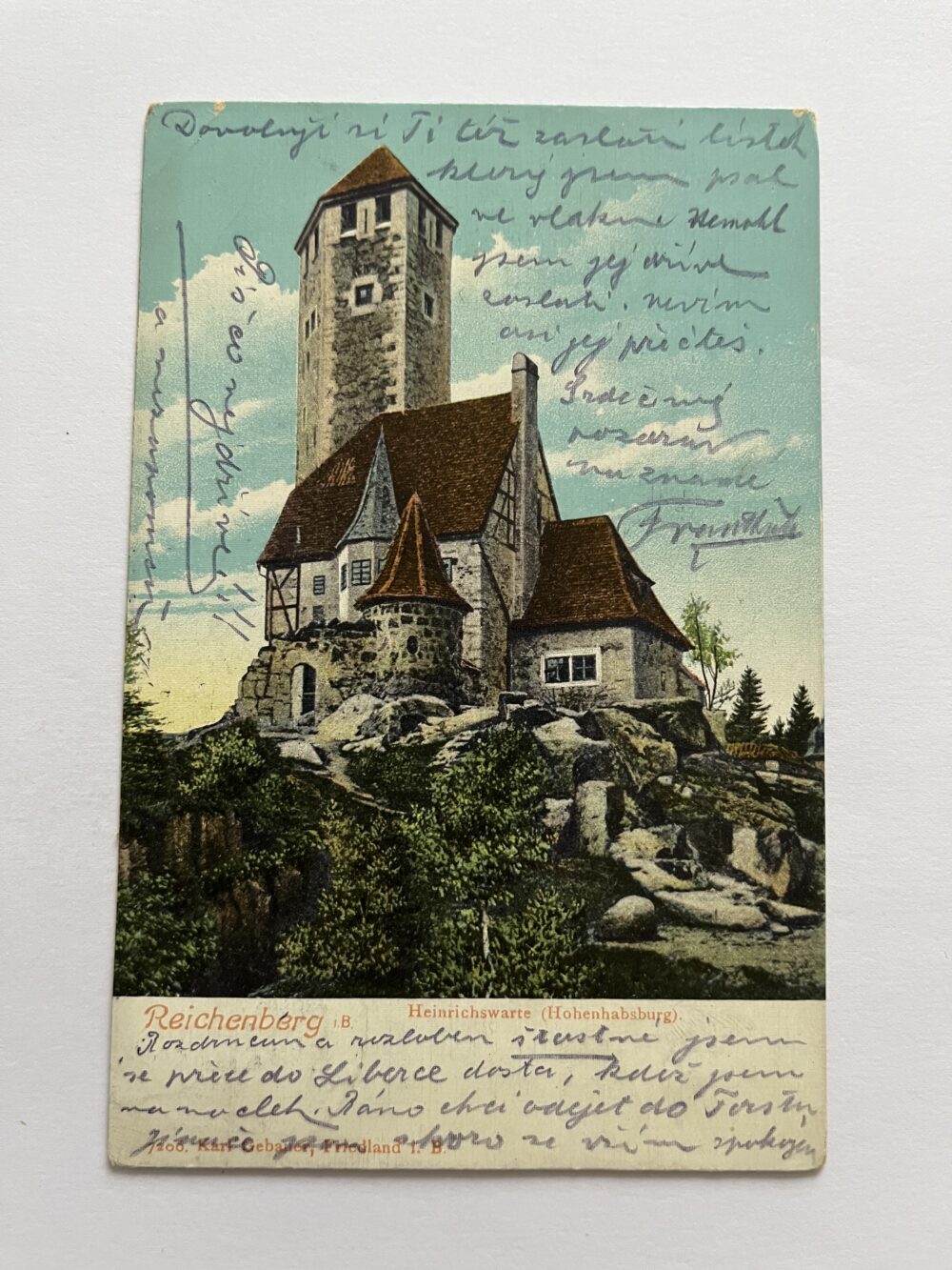 Pohlednice místopis Liberec - Liberecká výšina, Rakousko-Uhersko