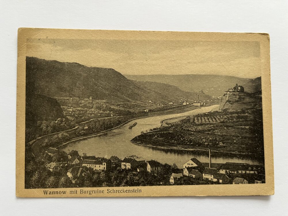 Pohlednice Vaňov celkový pohled s hradem Střekov okres Ústí nad Labem