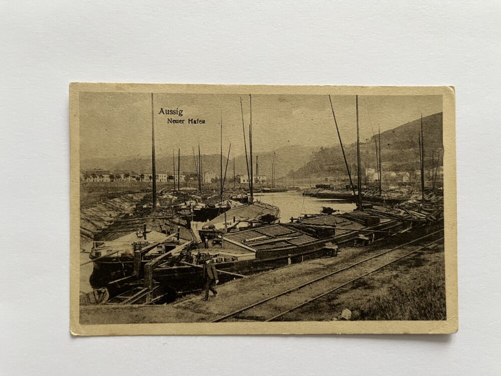 Pohlednice místopis Ústí nad Labem - Nový přístav, 1921