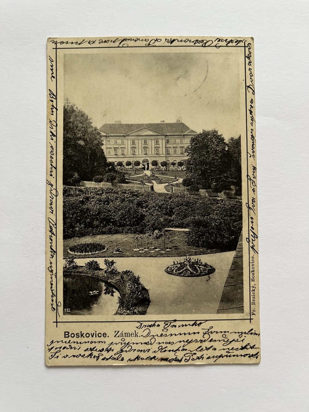 Pohlednice místopis Boskovice - Zámek, zahrada okres Blansko 1904