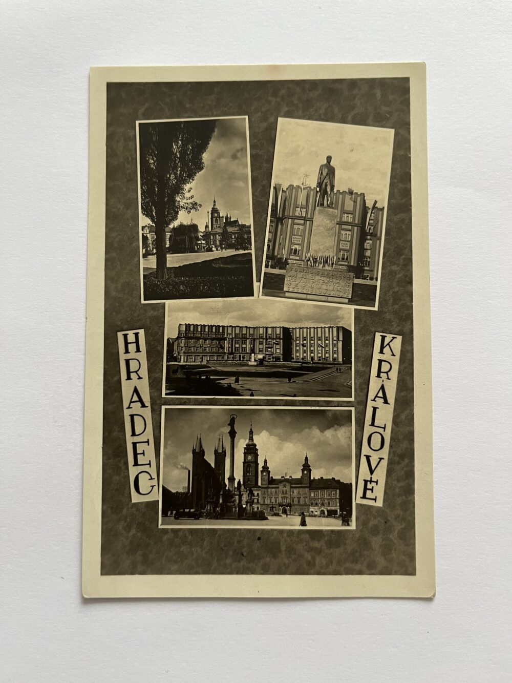 Pohlednice Hradec Králové koláž Katedrála sv. Ducha, Pomník T. G. M.