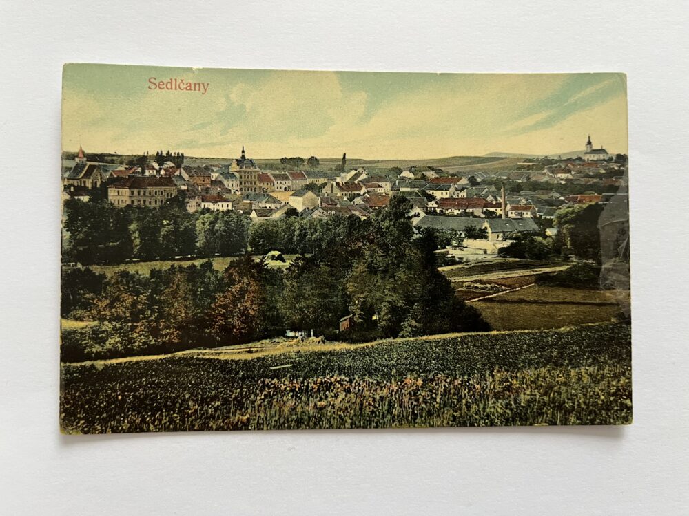 Pohlednice místopis Sedlčany - celkový pohled, okres Příbram