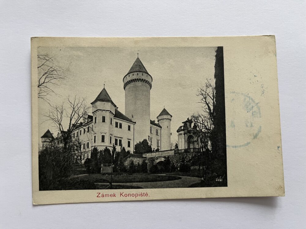 Pohlednice místopis - Zámek Konopiště, okres Benešov r.1907