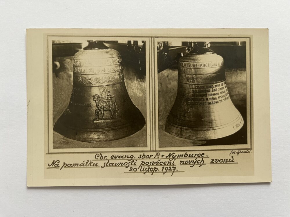 Pohlednice V Nymburce Na památku slavnosti posvěcení zvonů 20.11.1927
