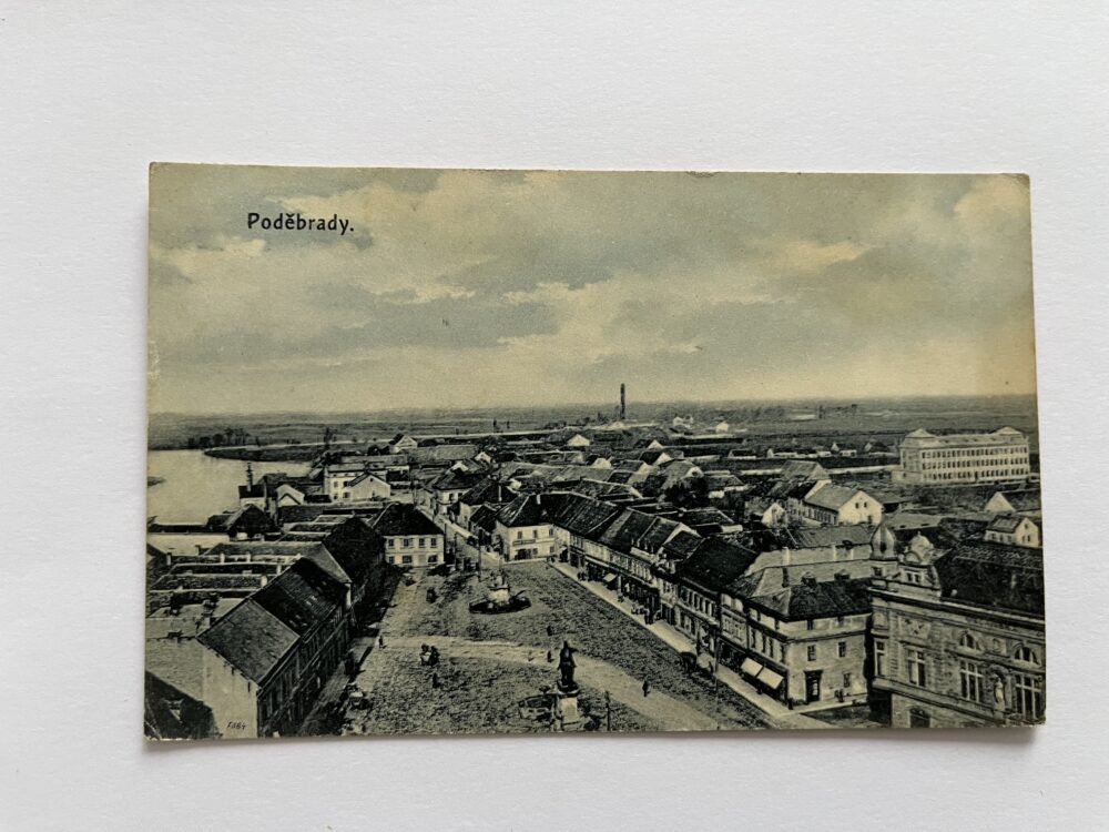 Pohlednice místopis Poděbrady - celkový pohled, okres Nymburk r.1909