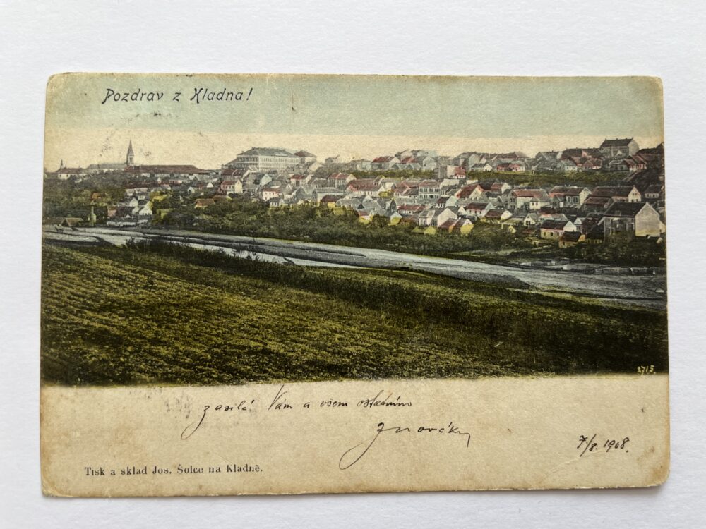 Pohlednice místopis Kladno, celkový pohled r.1908