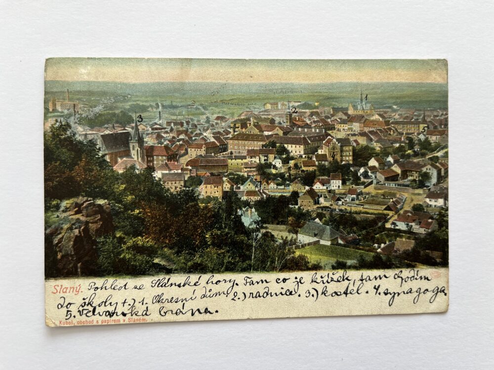 Pohlednice Slaný, celkový pohled, okres Kladno Rakousko-Uhersko