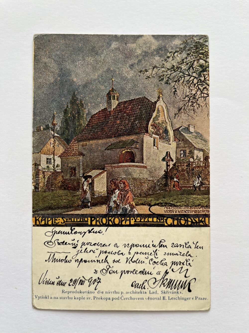 Pohlednice Kaple sv. Prokopa v Peci na Chodsku, okres Domažlice 1907