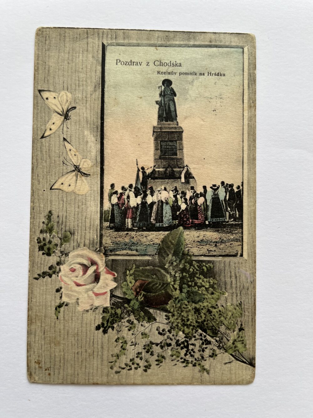 Pohlednice Chodsko - Kozinův pomník na Hrádku, okres Domažlice