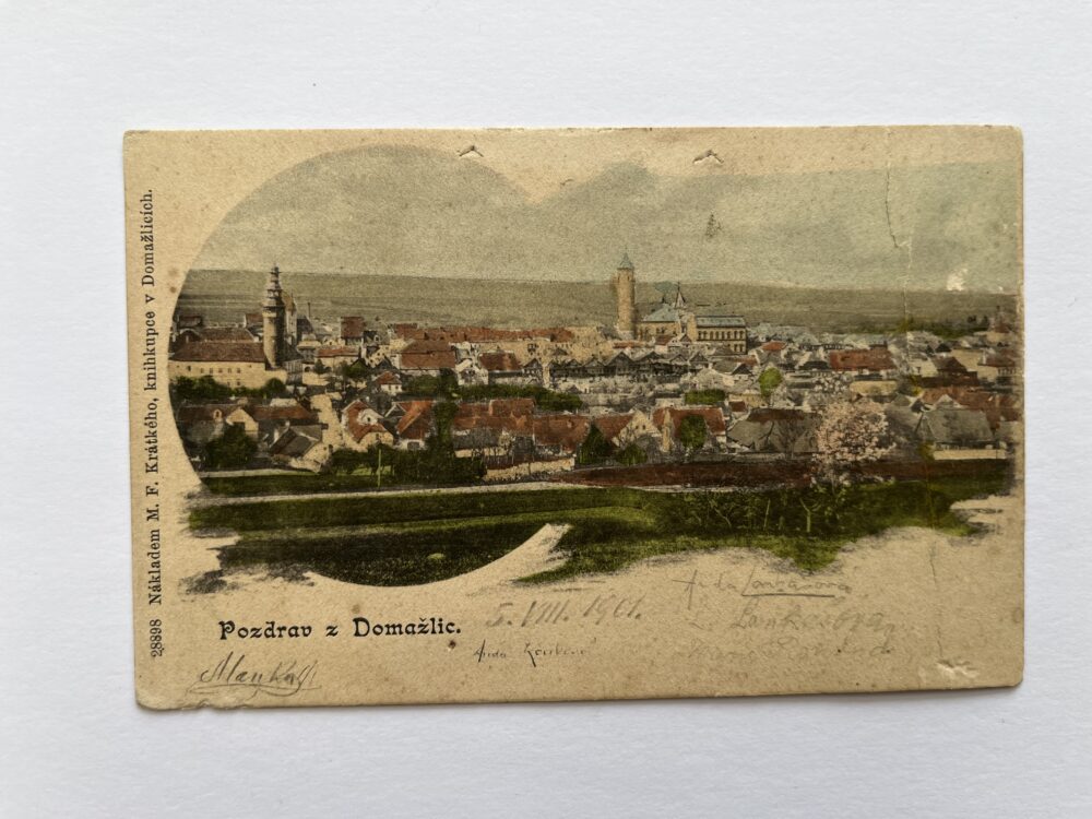 Pohlednice místopis Domažlice - celkový pohled, r.1901