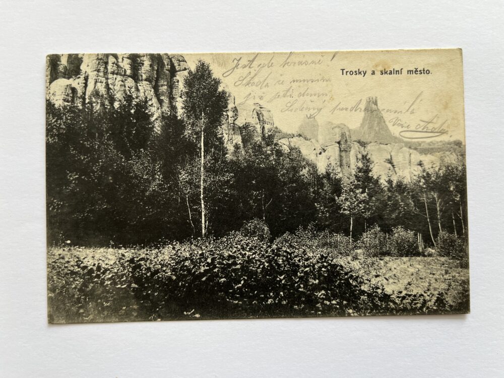 Pohlednice Trosky a skalní město, okres Semily r.1911