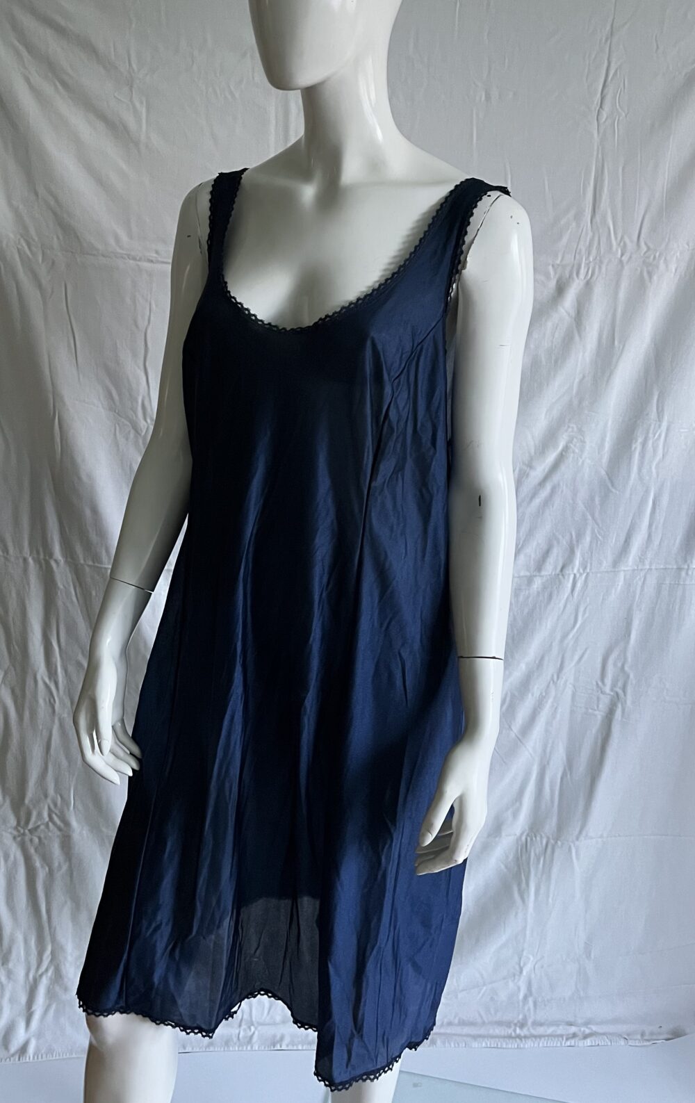 Modrá dlouhá košilka, kombiné zn. Trikota - Vrbové z dob socialismu