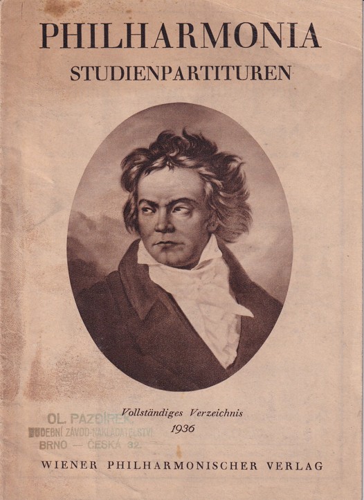 Leták partitury Ol. Pazdírek, Brno