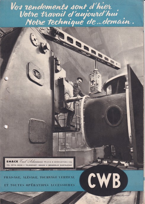 Leták stroje CWB, Emil Ackermann Praha