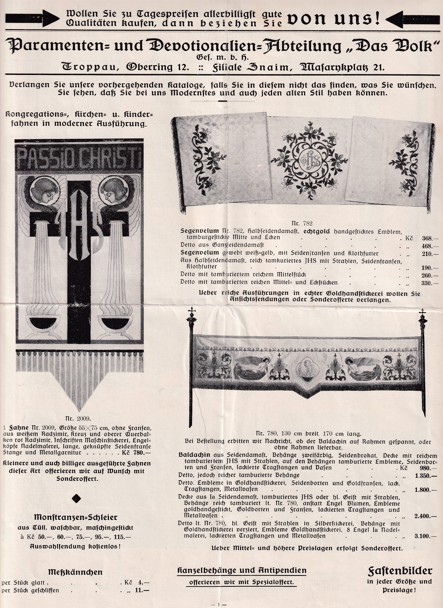 Katalog Paramenty a další, Opava