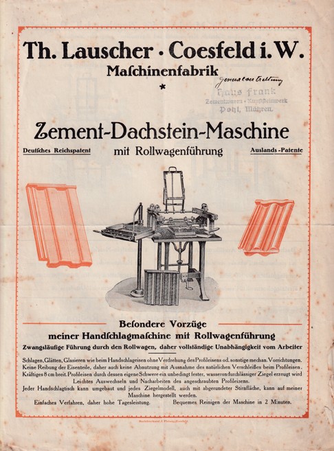 Leták stroje na tašky Lauscher-Coesfeld, Jihlava