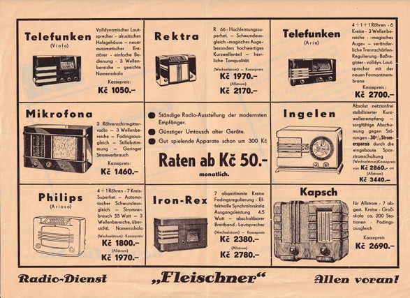 Leták rádia Fleischner, Liberec