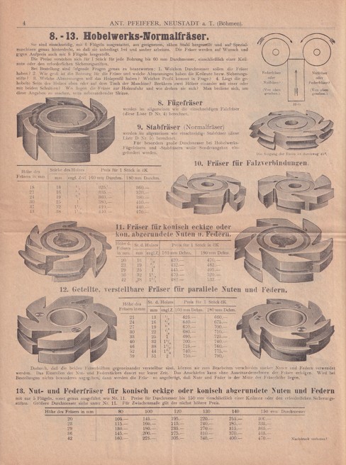 Leták frézy Ant. Pfeiffer, Nové Město pod Smrkem