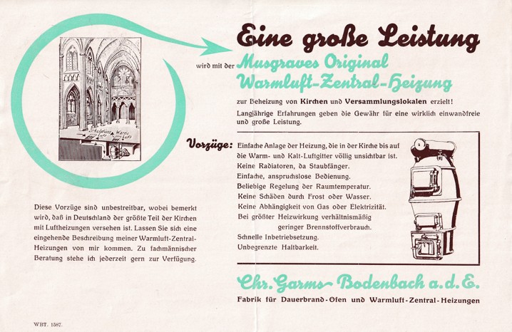 Leták topení Chr. Garms, Podmokly