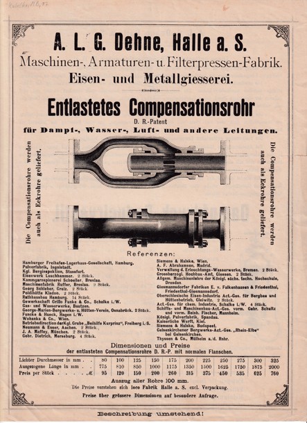 Leták kompenzační trubice A.L.G. Dehne