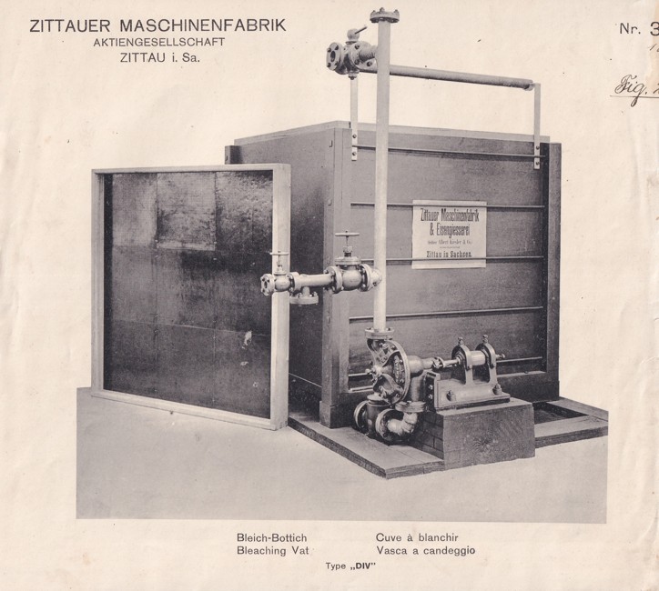 Leták bělící kádě Zittauer Maschinenfabrik