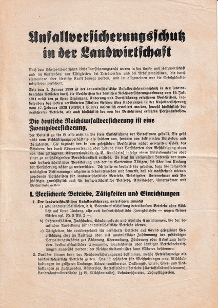 Leták Saské zemědělské sdružení, Německo