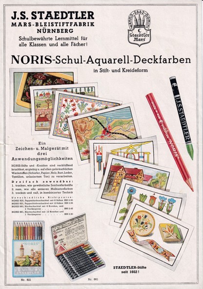 Leták kreslící potřeby Staedtler, Norimberk