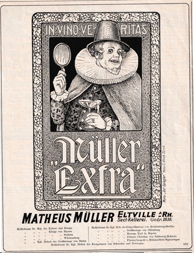 Leták dvorní dodavatel Mat. Müller, Eltville