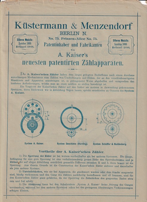 Leták zámky, patenty K¨stermann, Berlín