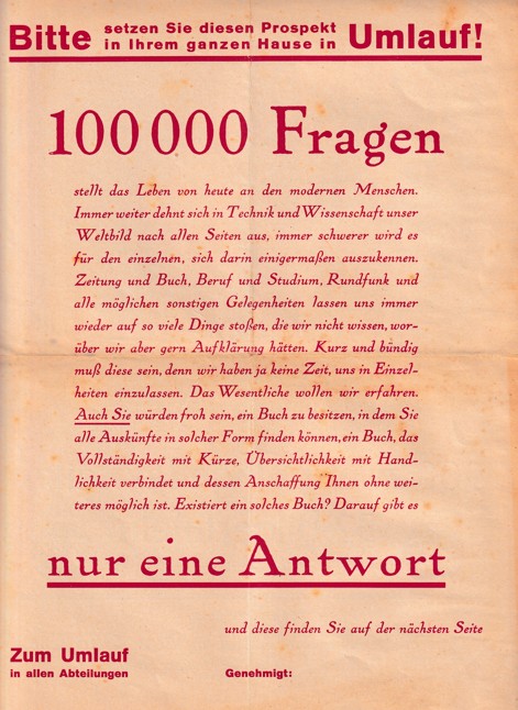 Leták kniha Kürschners Hand-Lexikon, Drážďany