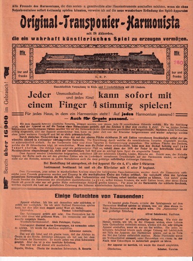 Leták harmonium Aloys Maier, Fulda