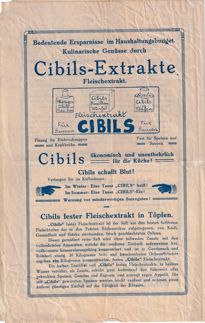 Leták masový extrakt Cibilis, Karp Vídeň