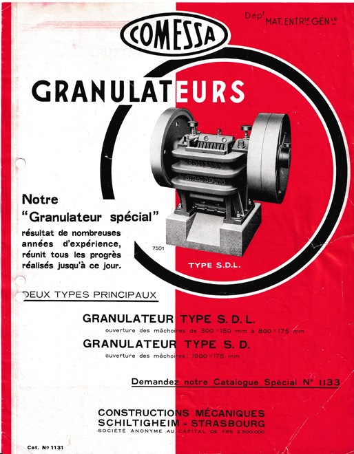Leták granulátor Comessa, Štrasburk